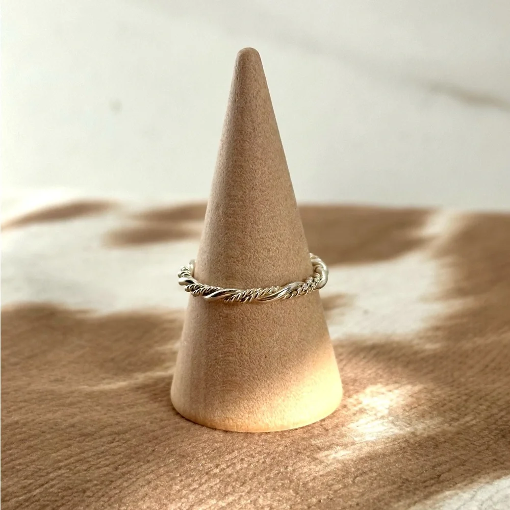 Sterling silver twisted stacking ring
